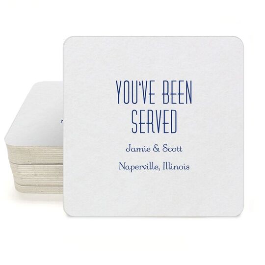 You've Been Served Square Coasters